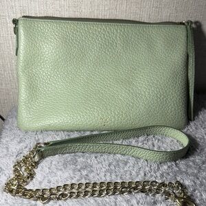 Fossil Mint Green Leather Crossbody Bag